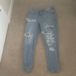 American Eagle Outfitters Light Blue Distressed Boyfriend Jeans